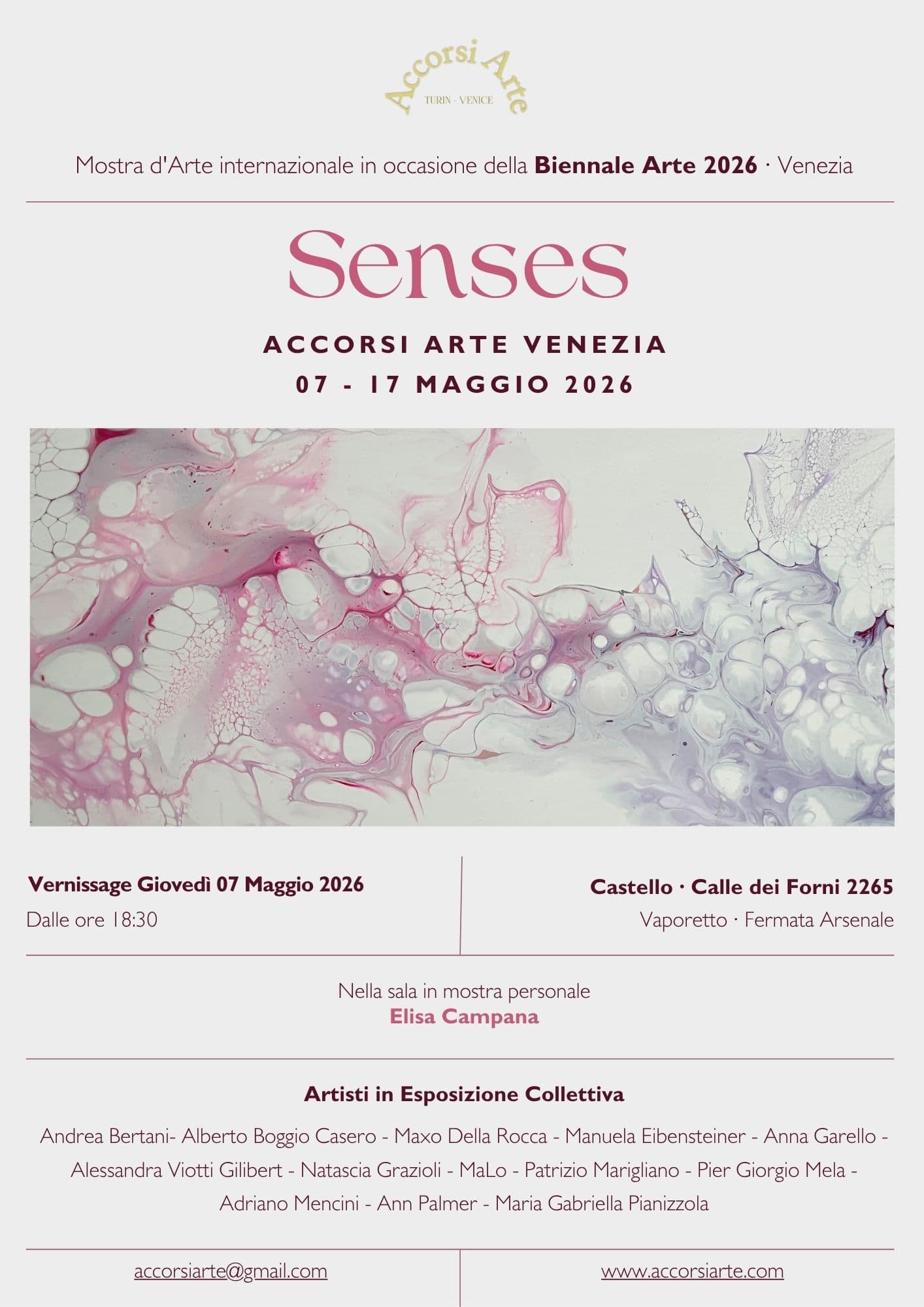 "Senses" — Mostra d'Arte Internazionale, Biennale Arte 2026, Venezia