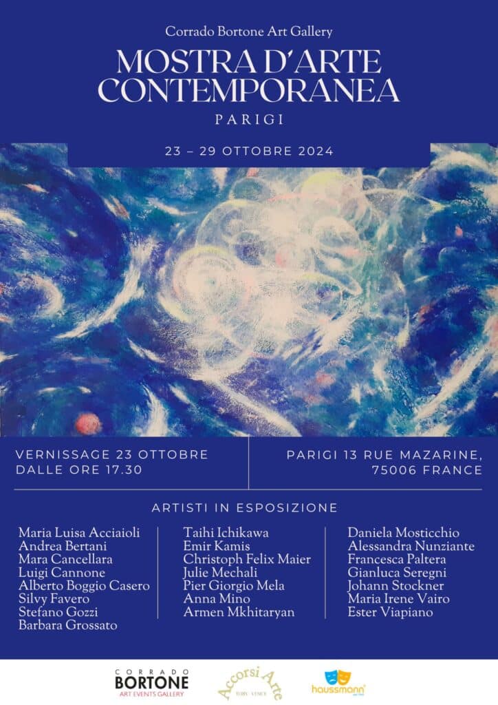 Ausstellung zeitgenossischer Kunst in Paris, Oktober 2024, Corrado Bortone Art Gallery, Accorsi Arte