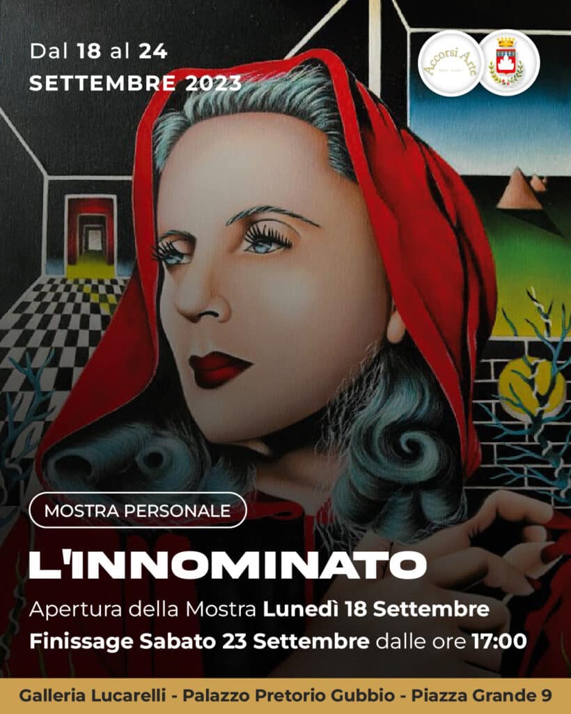 L'Innominato, Einzelausstellung, Galleria Lucarelli, Gubbio, September 2023